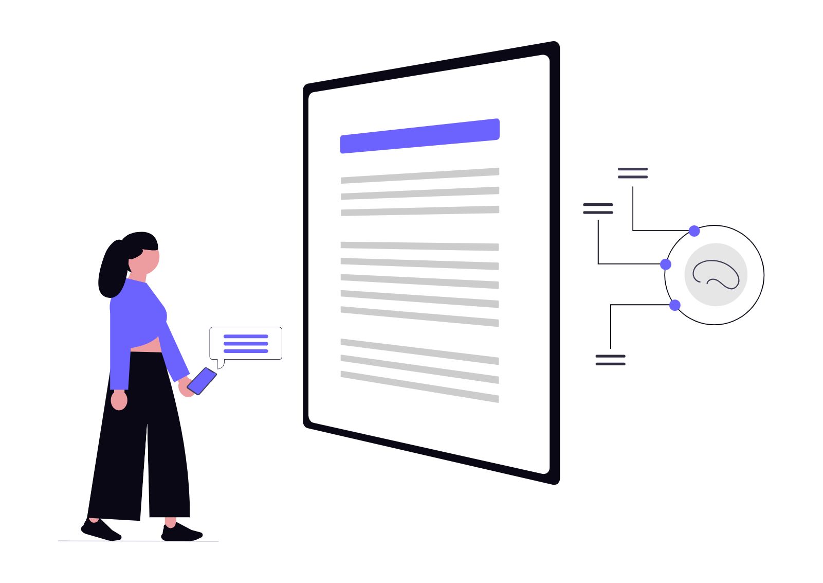 Illustration of various features and tools.